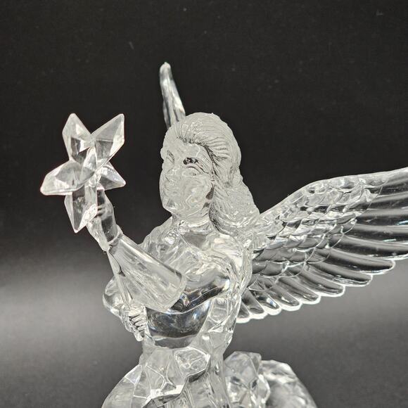 Silvestri Acrylic Angel Tree Topper Clear Star Vintage Christmas Decor 9" - Picture 3 of 8